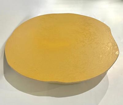 Italian Designer Modern Organic Texture Customizable Mustard Yellow Coffee Table