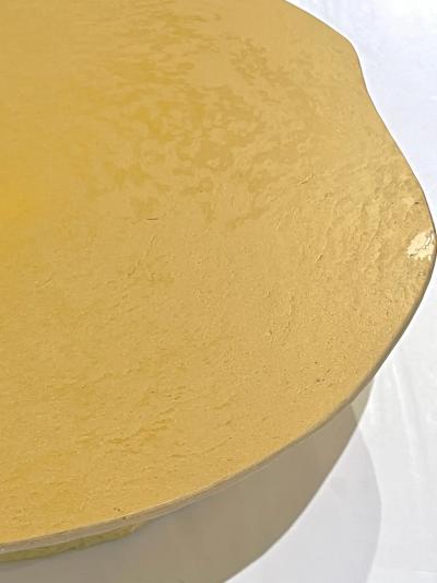 Italian Designer Modern Organic Texture Customizable Mustard Yellow Coffee Table