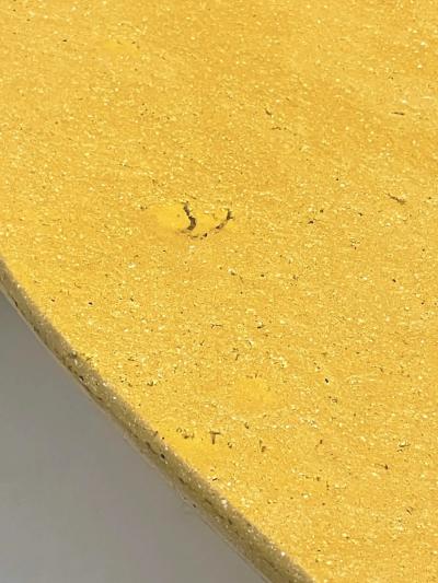 Italian Designer Modern Organic Texture Customizable Mustard Yellow Coffee Table