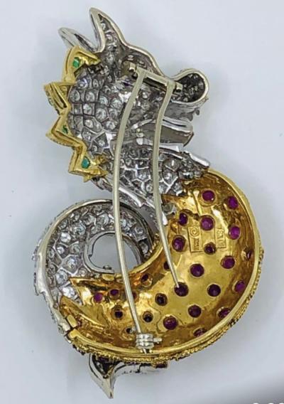 Italian Dragan Brooch