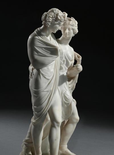 Italian Early 19th Century Marble Group of Bacchus and Ariadne After the Antique