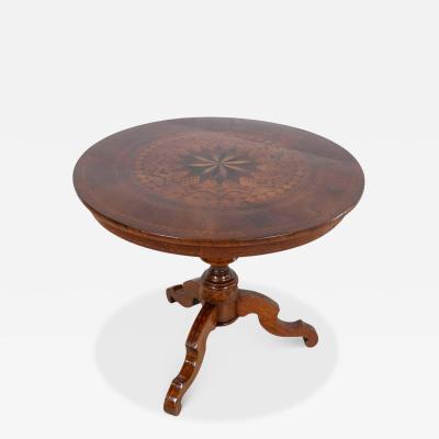 Italian Early 19th Century Round Inlaid Table