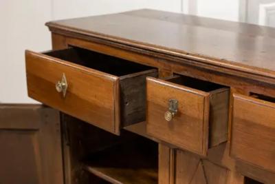 Italian Early 19th Century Walnut Three Drawers over Two Doors Buffet