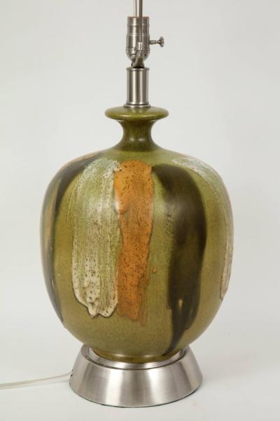 Italian Earthtone Glazed Ceramic Lamps