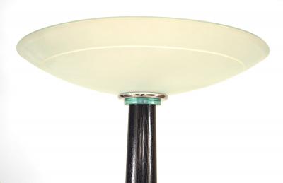 Italian Ebonized Wood and Chrome Floor Lamp