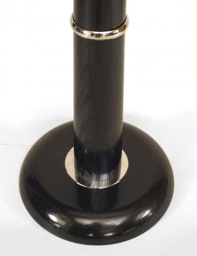 Italian Ebonized Wood and Chrome Floor Lamp