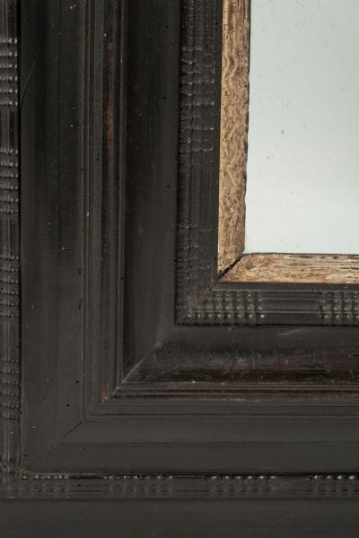 Italian Ebonized and Giltwood Mirror