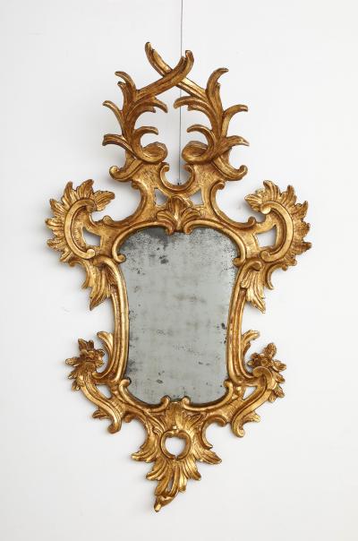Italian Eighteenth Century Rococo Carved and Gilded Wood Mirror