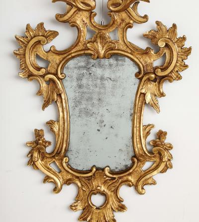 Italian Eighteenth Century Rococo Carved and Gilded Wood Mirror
