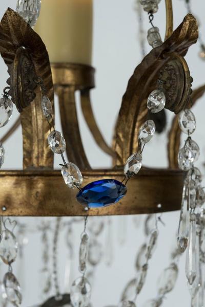 Italian Empire Crystal Single Light Chandelier