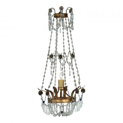 Italian Empire Crystal Single Light Chandelier