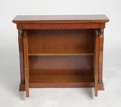 Italian Empire Style Burlwood Sideboard Credenza With Mirrored Front Door