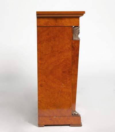Italian Empire Style Burlwood Sideboard Credenza With Mirrored Front Door