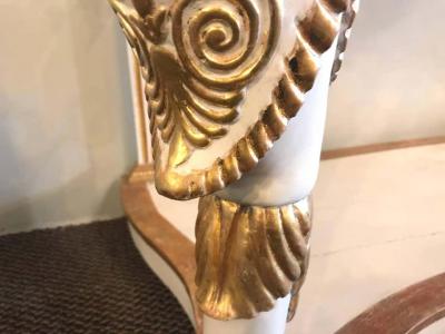 Italian Empire White Painted and Parcel Gilt Console Table circa 1825