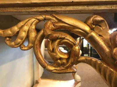 Italian Empire White Painted and Parcel Gilt Console Table circa 1825