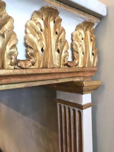 Italian Empire White Painted and Parcel Gilt Console Table circa 1825