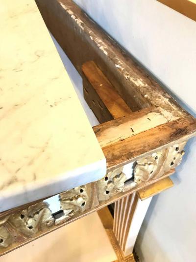Italian Empire White Painted and Parcel Gilt Console Table circa 1825