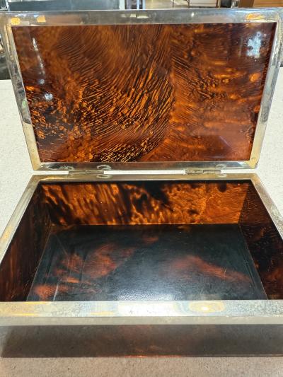 Italian Faux Tortoiseshell and Brass Box 1970s