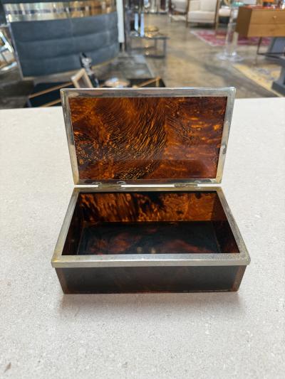 Italian Faux Tortoiseshell and Brass Box 1970s