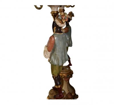 Italian Figural Standing Candelabra Floor Lamp Early 20th Century