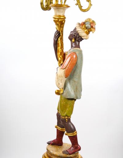 Italian Figural Standing Candelabra Floor Lamp Early 20th Century