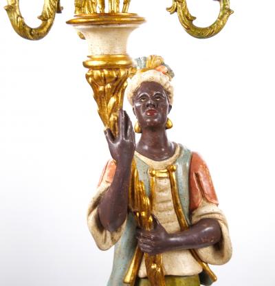 Italian Figural Standing Candelabra Floor Lamp Early 20th Century