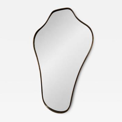 Italian Freeform Brass Wall Mirror
