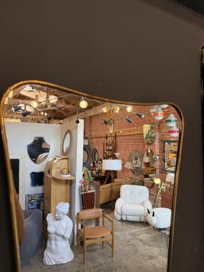 Italian Freeform Brass Wall Mirror