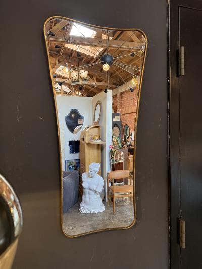 Italian Freeform Brass Wall Mirror