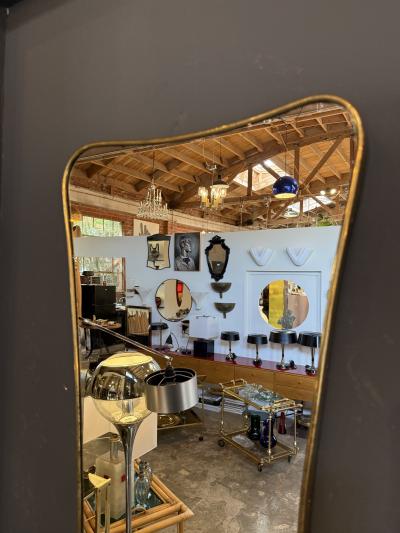 Italian Freeform Brass Wall Mirror