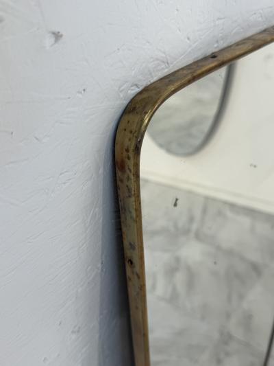 Italian Full Length Rectangular Brass Mirror 1950s