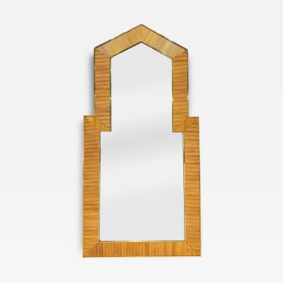 Italian Gabriella Crespi Style Midcentury Design Full Length Wood Floor Mirror