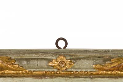 Italian Genoese Rococo Carved and Painted Trumeau Mirror