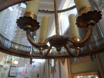 Italian Gilt Iron and Glass Lantern