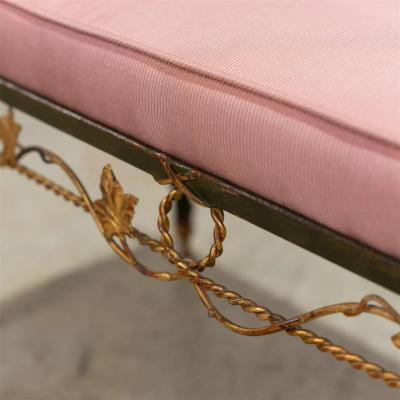 Italian Gilt Metal Floral Bench