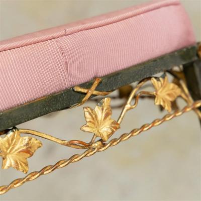Italian Gilt Metal Floral Bench