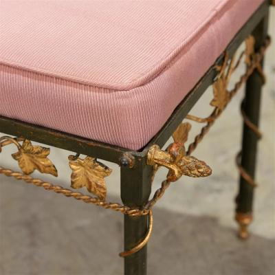Italian Gilt Metal Floral Bench