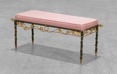 Italian Gilt Metal Floral Bench