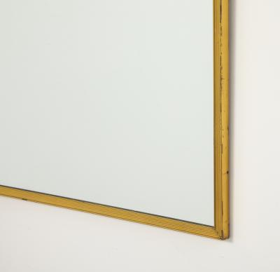 Italian Gilt Metal Ribbed Mirror circa 1970