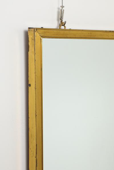 Italian Gilt Metal Ribbed Mirror circa 1970