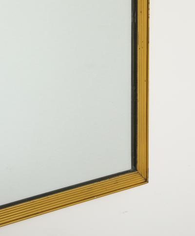 Italian Gilt Metal Ribbed Mirror circa 1970