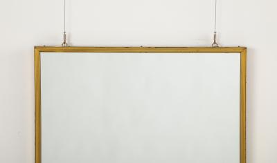 Italian Gilt Metal Ribbed Mirror circa 1970