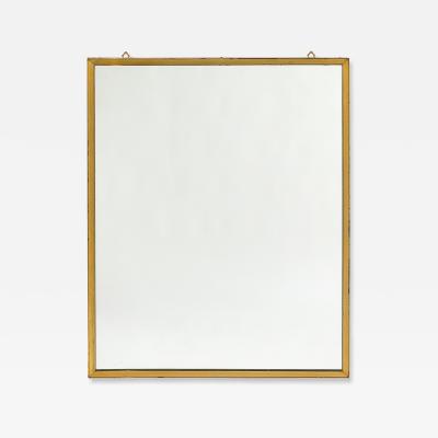 Italian Gilt Metal Ribbed Mirror circa 1970