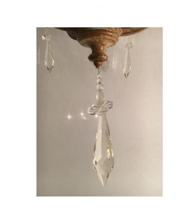 Italian Gilt Metal and Crystal Chandelier with Glass Shades