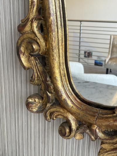 Italian Gilt Wood Wall or Console Mirror Pier Commode Mirror