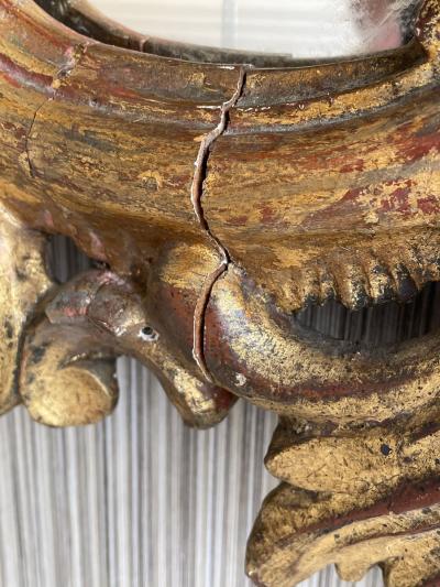 Italian Gilt Wood Wall or Console Mirror Pier Commode Mirror