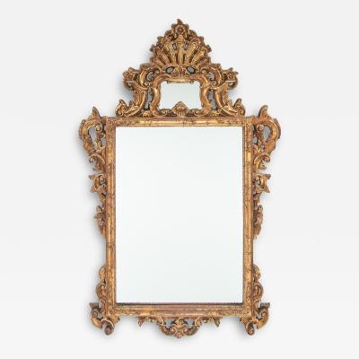 Italian Giltwood Frame Rococo Style Mantel Fireplace Mirror