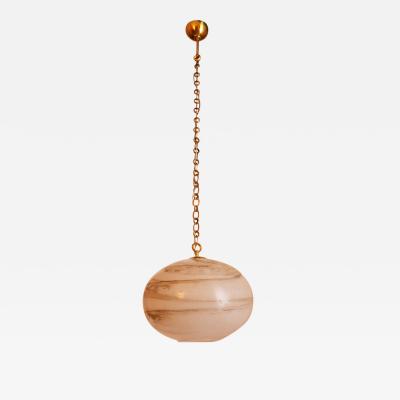 Italian Glass Pendant With Brass Fittings