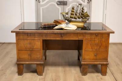 Italian Glass Top Desk 20th Century