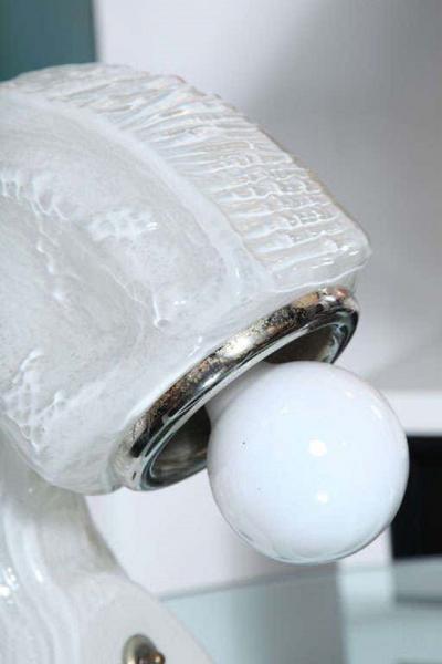 Italian Glass and Chrome Table Desk Lamp